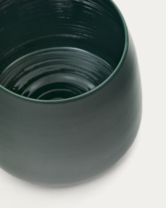 Vase Sibla en céramique verte 16 cm