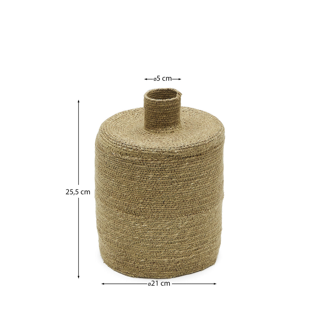 Vase Salinas en fibres naturelles, finition naturelle 30 cm
