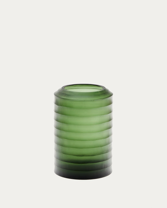 Vase Bunce en verre recyclé vert 25 cm