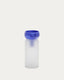 Vase Kelse en verre transparent et bleu 30,5 cm