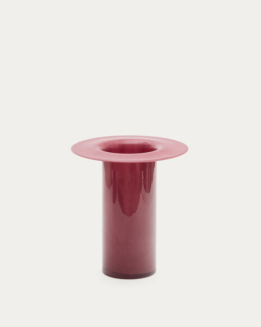 Vase Kelse en verre rose 28 cm