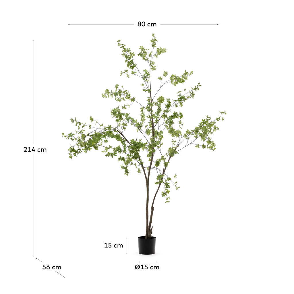 Arbre artificiel Enkianthus avec pot de fleur noir 214 cm
