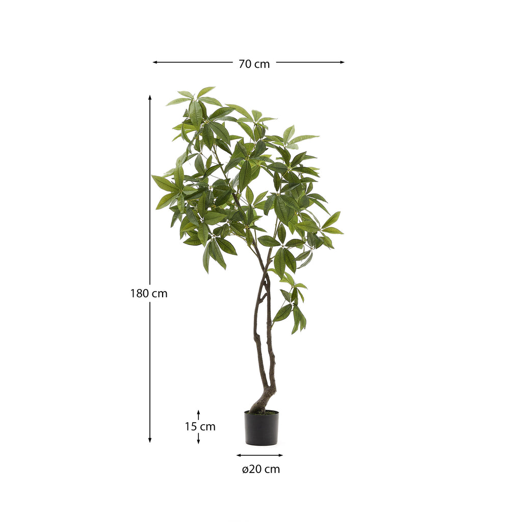 Pachira artificiel avec pot noir 180 cm