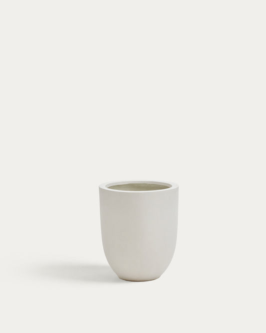 Aiguablava plant pot in white cement, Ø 39 cm