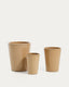 Rotja set of 3 terracotta planters with glazed beige finish Ø 26 / 35 / 47 cm