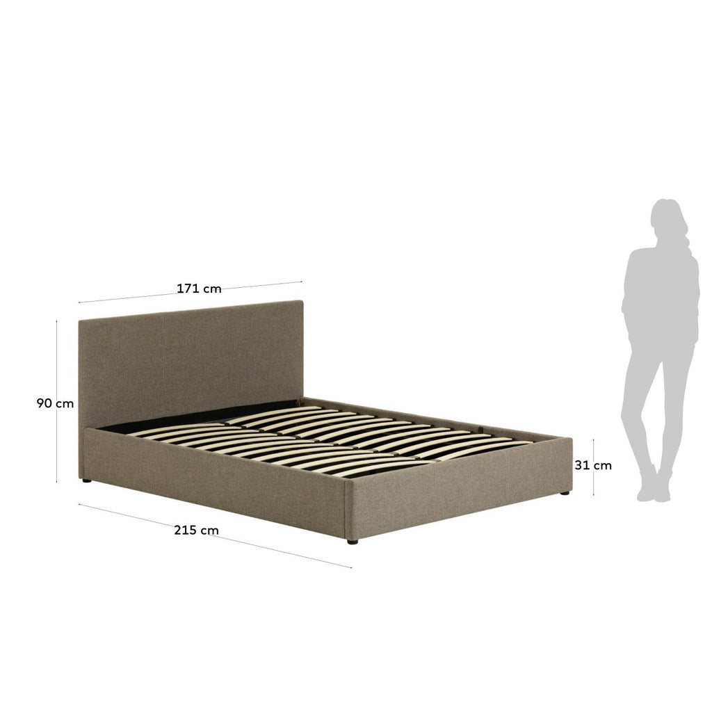 Nahiri grey lift-up storage bed for a 160 x 200 cm mattress