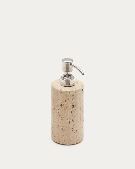 Distributeur de savon Macre en travertin beige