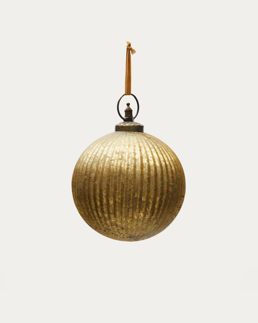 Elur Christmas bauble made of gold recycled glass, Ø 15 cm