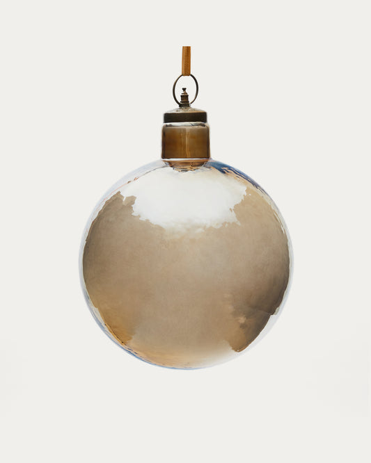 Boule de Noël Piril en verre recyclé marron Ø 25 cm