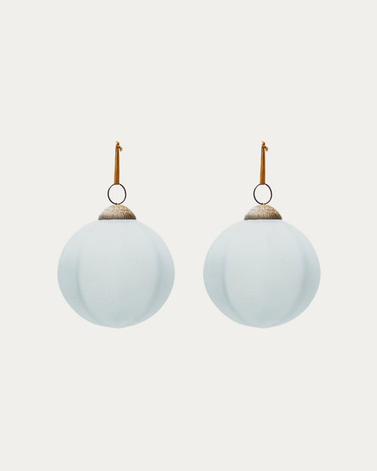 Set de 2 boules de Noël Talve en verre recyclé blanc Ø 10 cm