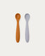 Lili set of two spoons in orange and blue silicone
