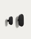Arely set of 2 solid beech wood hangers with black lacquer finish 6.5 cm/10 cm