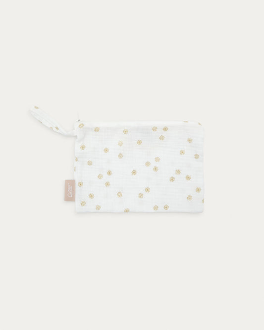 Olna toiletries bag in 100% cotton with a sun print