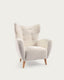 Fauteuil Patio en bouclette blanche et pieds en de hêtre naturel FSC Mix Credit