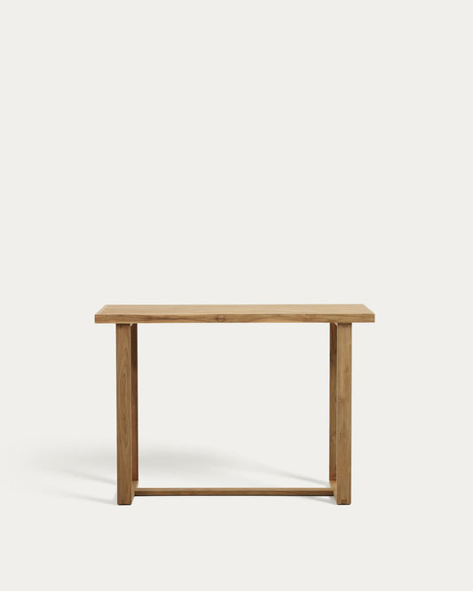 Table haute 100 % d'extérieur Canadell en bois de teck recyclé 140 x 70 cm