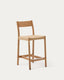 Tabouret Yalia avec dossier en bois de chêne massif, finition naturelle, et assise en corde, 65 cm, FSC Mix Credit