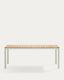 Table 100% d'extérieur Bona bois de teck et aluminium finition blanche 200 x 100 cm