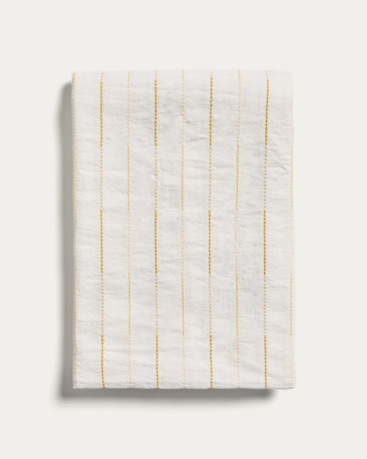 Nappe Anila en coton jacquard jaune 170 x 170 cm