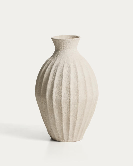 Vase Arquena en papier mâché beige 67 cm