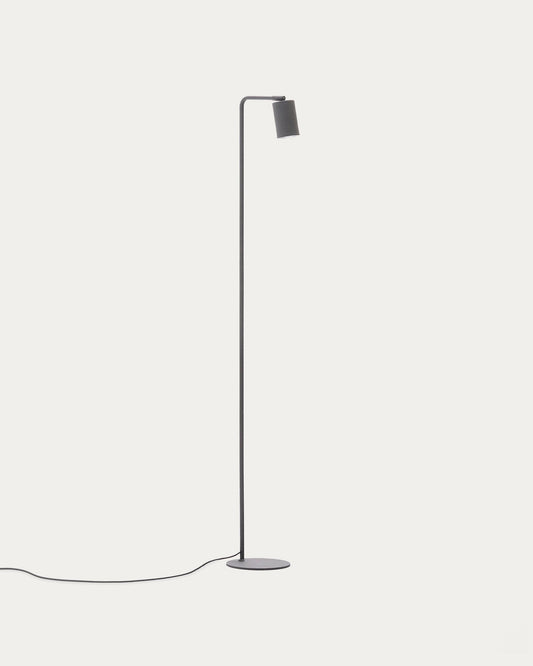 Lampadaire Manie en métal avec finition effet fonte noire