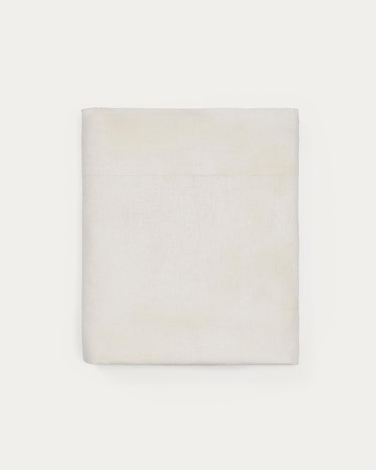 Drap Simmel en mélange de lin couleur écrue pour lit de 150/160 cm