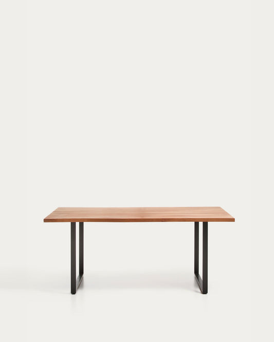 Table Uxue en bois d’acacia et pieds en acier noir 160 x 90 cm