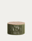 Table basse Dandara en acier, corde verte et bois d’acacia Ø 60 cm FSC 100 %