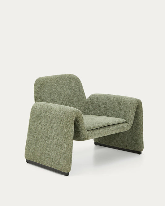 Melvia green chenille armchair