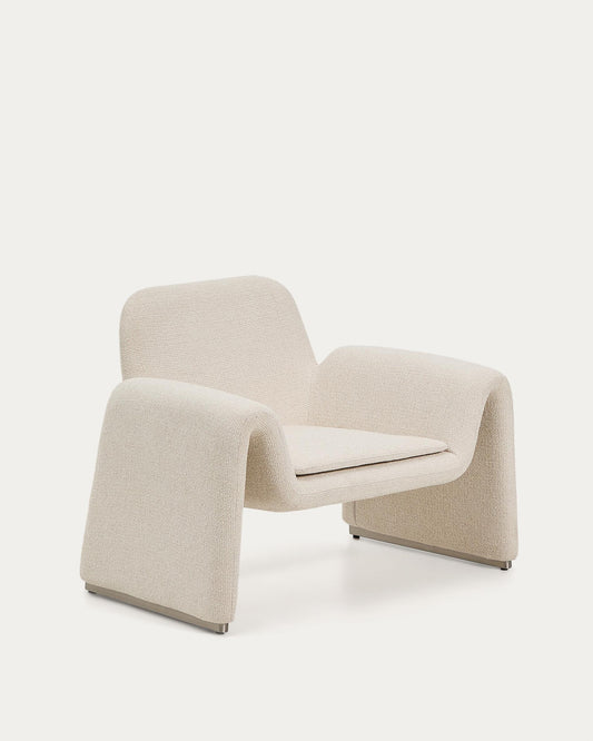 Melvia beige chenille armchair