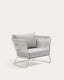 Saconca outdoor armchair in rope cord and grey galvanised steel