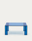 Table auxiliaire Adularia en verre trempé bleu 85 x 85 cm