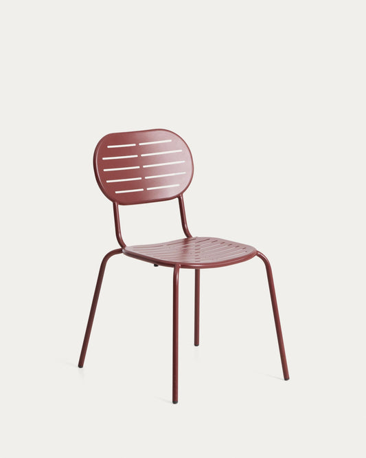 Chaise empilable d’extérieur Brai en acier galvanisé grenat