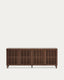 Buffet Beyla à 4 portes en placage et bois massif de frêne avec finition ton noyer 180 x 71,5 cm FSC 100%