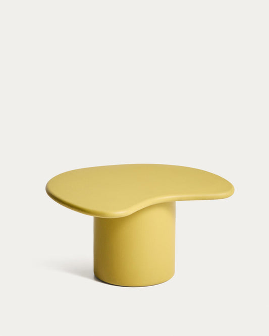 Table basse Macarella en ciment moutarde 83 x 77 cm