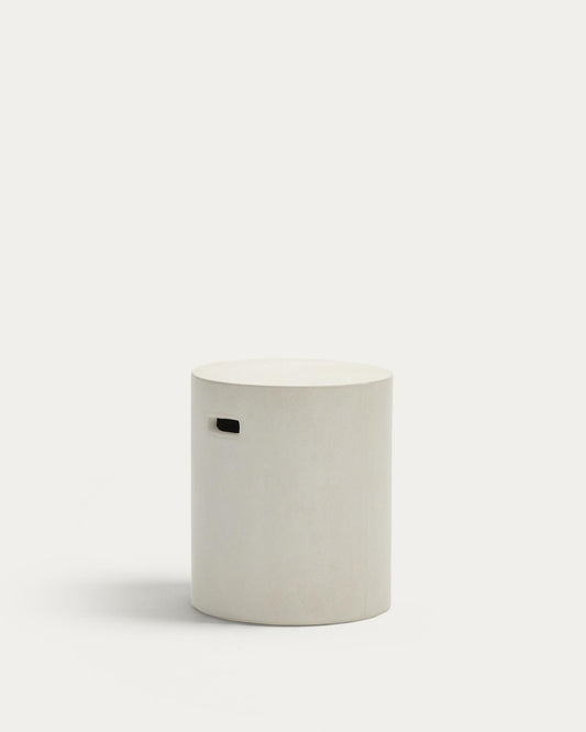 Repose-pieds Aiguablava en ciment blanc Ø 37 cm