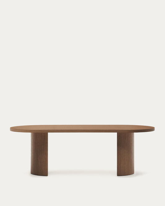 Table Nealy en placage de noyer, finition foncée 240 x 100 cm