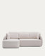Laira 3-seater sofa bed with left chaise longue in ecru chenille 246cm FSC Mix Credit