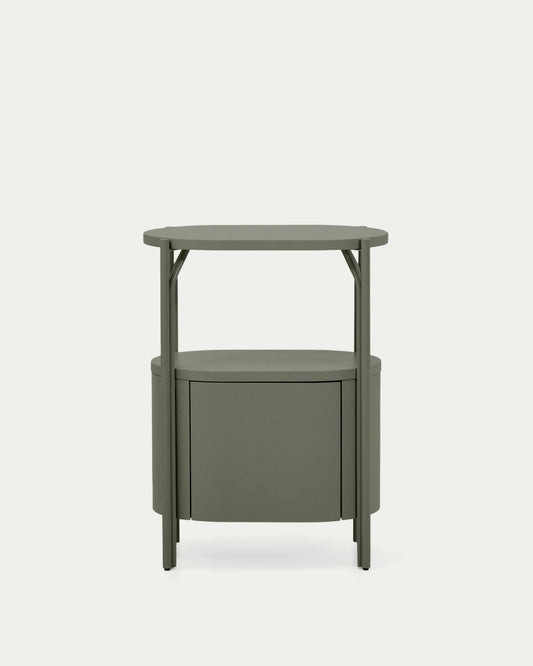 Meuble de salle de bain Arely avec structure en acier et MDF laqué vert 60 x 40 cm