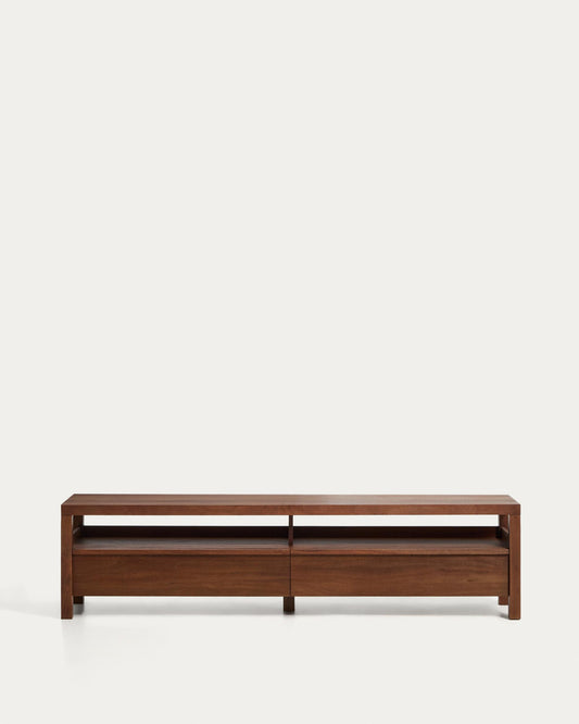 Meuble TV Norani en bois et placage d’acacia 200 x 50 cm