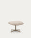 Repose-pieds pivotant Teryl en chenille beige et métal avec finition grise FSC™ 100%.