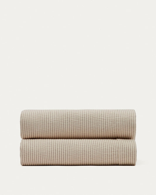 Couvre-lit Bedar 100% coton beige pour lit de 90/135 cm