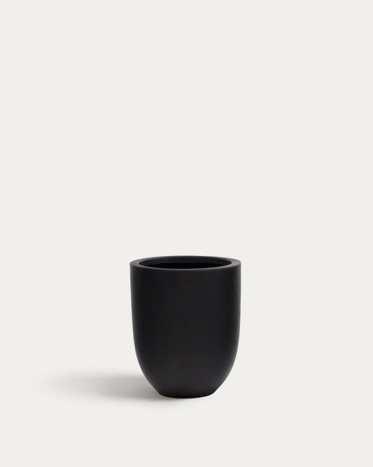Cache-pot Aiguablava en ciment noir Ø 39 cm