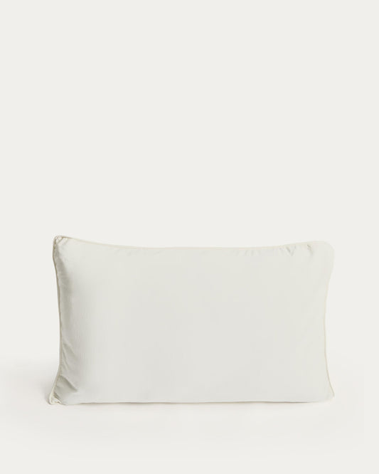 Taie d’oreiller Sirale 100 % satin de coton fini lavé blanc 45 x 110 cm