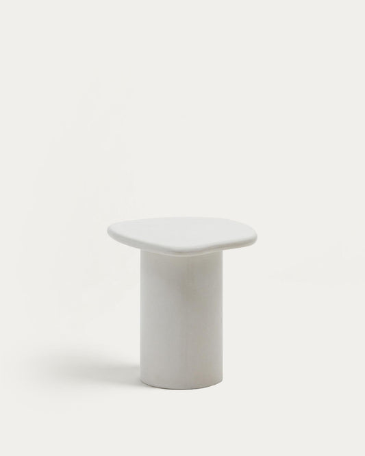 Table d'appoint Macarella en ciment blanc 48 x 47 cm