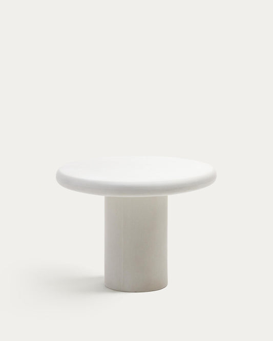 Table ronde Addaia en ciment blanc Ø90 cm