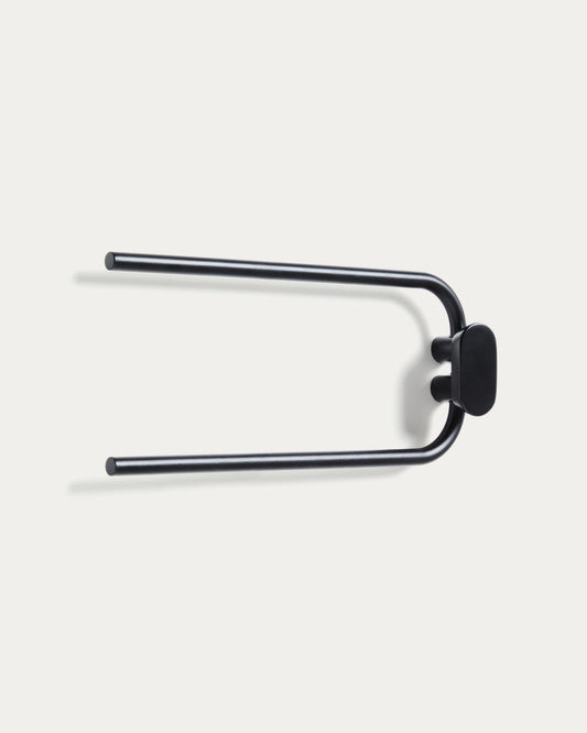 Black metal Arely twin-handle towel rail