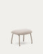 Repose-pieds Belina en chenille beige et acier avec finition beige FSC 100%