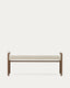 Macaret bench with removable cover solid oak wood with walnut finish 120 cm FSC Mix Credit