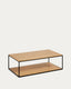 Table basse Yoana en placage de chêne et structure en métal noir 110 x 60 cm