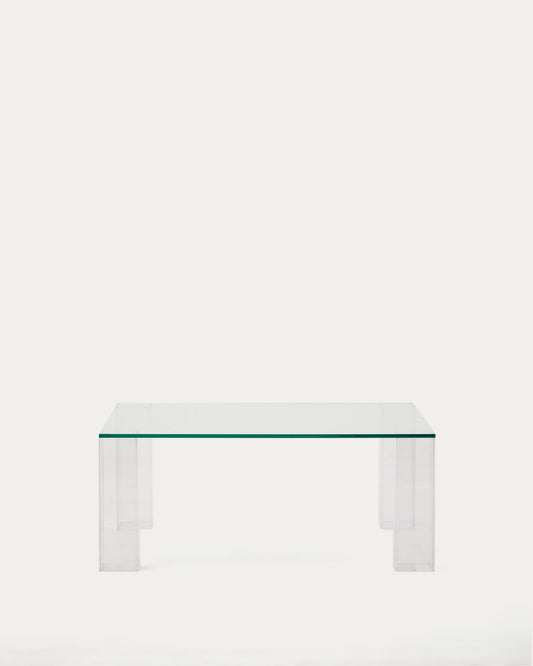 Table auxiliaire Adularia en verre trempé transparente 85 x 85 cm